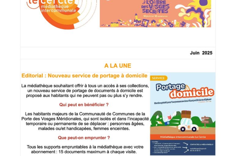 Lettre d’infos juin 2025